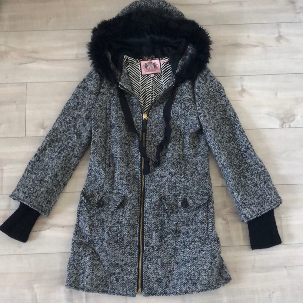 Juicy Couture woven fur coat - Picture 1 of 2
